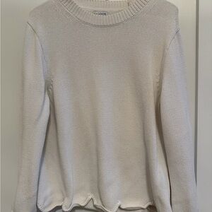 J. Crew Cream Sweater Scallop hem